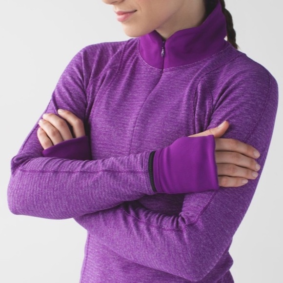 LULULEMON Runderful 1/2 Zip Pullover Cuffins purple  size 4 - Picture 3 of 9